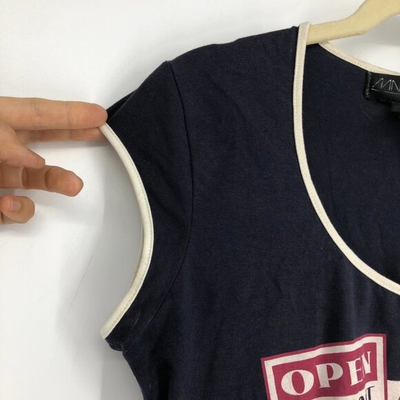 MNG Jeans Disney Minnie Mouse Bowlville Navy Sleeveless graphic t-Shirt size S - Picture 10 of 13